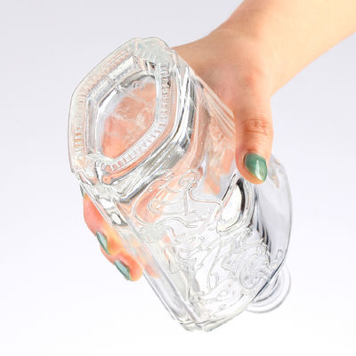Clear Customized Twist Pattern Liquor Spirit Wine Brandy Bourbon Tequila Glass Bottle